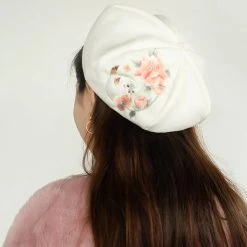Juwas Bird Flower Embroidery Woolen Pumpkin Hat NEW ARRIVAL
