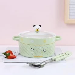 Juwas Lovely Animal Print Bowl With Fork Spoon Set NEW ARRIVAL