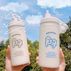 Juwas Kawaii Puppy White Water Bottle
