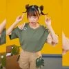 Juwas Kawaii Green Dinosaur Shirt And Khaki Shorts Set NEW ARRIVAL