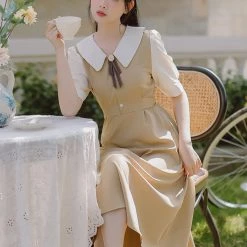 Juwas Vintage College Style Doll Collar Dress NEW ARRIVAL