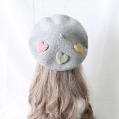 Juwas Lovely Mini Hearts Beret Hat