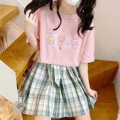 Juwas Japanese Cartoon Angle Girl Cotton T-shirt