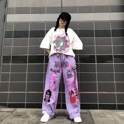 Juwas Street Style Spray Graffiti Loose Pants NEW ARRIVAL 16 Juwas Street Style Spray Graffiti Loose Pants NEW ARRIVAL