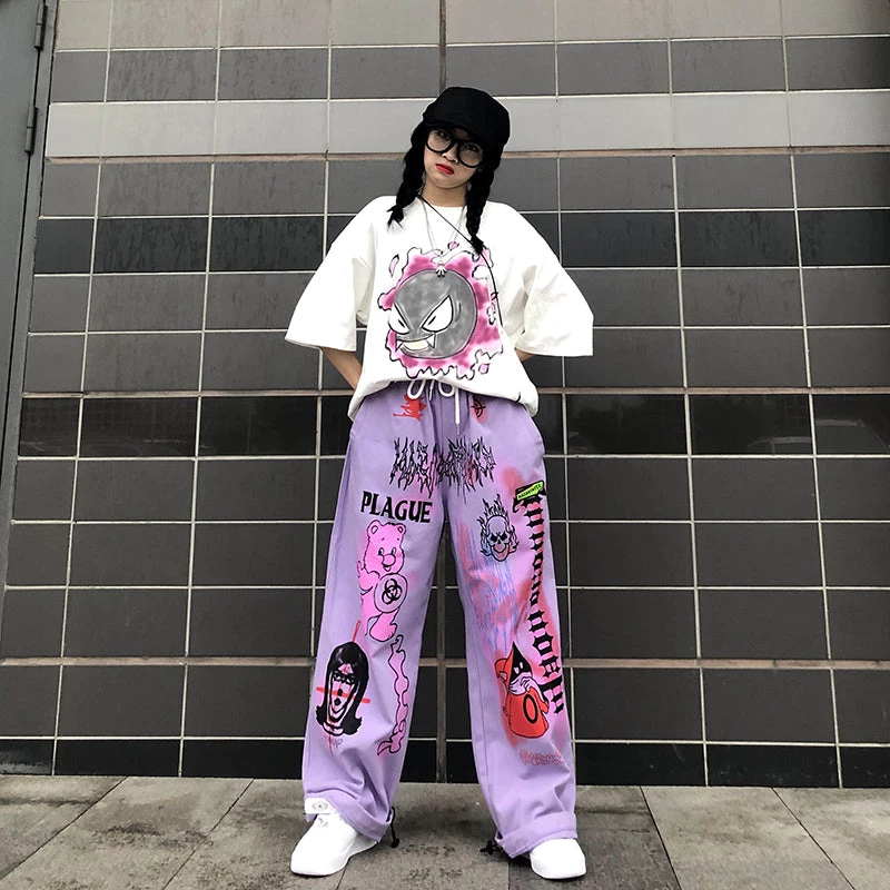 Juwas Street Style Spray Graffiti Loose Pants NEW ARRIVAL 9 Juwas Street Style Spray Graffiti Loose Pants NEW ARRIVAL