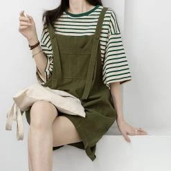 Juwas Pure Color Wide Leg Overalls Dungaree