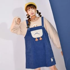 Juwas NEW ARRIVAL Kawaii Duck Print Fake Undershirt Short Dress