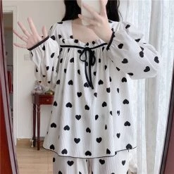 Juwas Chic Mini Hearts Long Sleeve Pajama Set