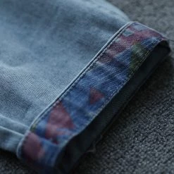 Juwas Retro Embroidery Elastic Waist Cropped Jeans NEW ARRIVAL