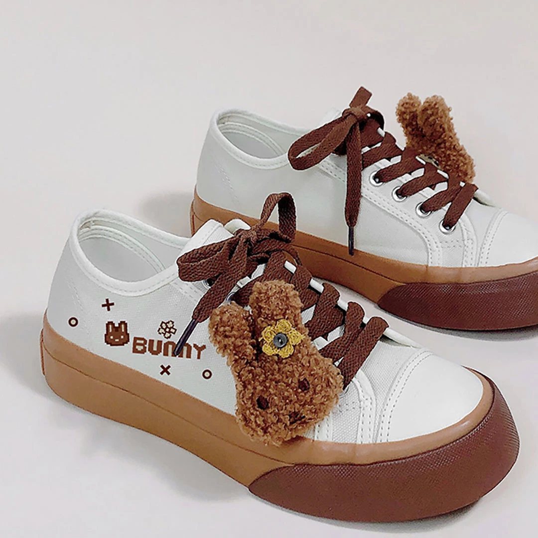 Juwas Cute Bunny Milk Tea Canvas Sneaker 5 Juwas Cute Bunny Milk Tea Canvas Sneaker