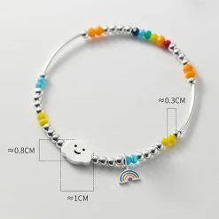 Juwas Fashion & Beauty Rainbow Beads Hand Bracelet Charm