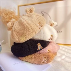 Juwas Cute Bear Ears Lamb Wool Beret NEW ARRIVAL