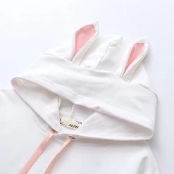 Juwas Rabbit Peach Blossom Embroidery Hoodie