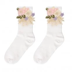 Juwas CLOTHING Flower Embroidery Sweet Lolita Stockings