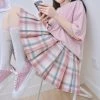 Juwas Harajuku Kawaii School Girl Pink Plaid Mini Skirt NEW ARRIVAL