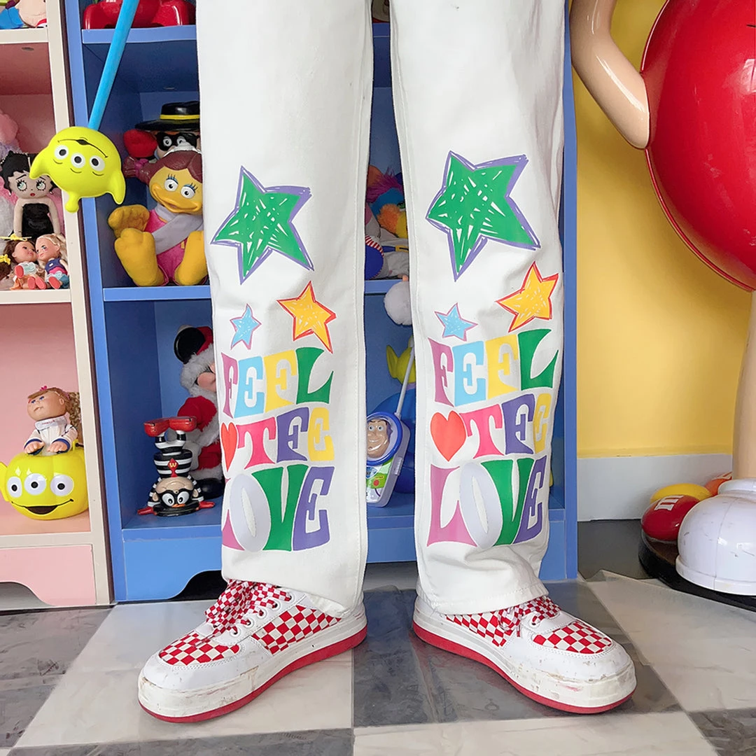 Juwas Harajuku Letters Stars Print Streetwear Pants 5 Juwas Harajuku Letters Stars Print Streetwear Pants