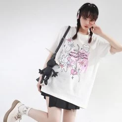 Juwas Funny Rabbit Graphics Print Cotton T-shirt NEW ARRIVAL