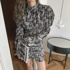 Juwas Chic Floral Mini Slim Dress CLOTHING