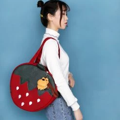 Juwas Red Strawberry Casual Shoulder Bag HOME&LIFESTYLE