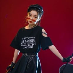 Juwas NEW ARRIVAL Gothic Black Music Concerto T-Shirt