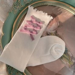 Juwas Velvet Bowknots Cotton Lolita Stockings NEW ARRIVAL