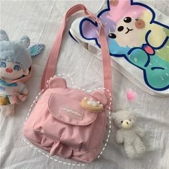 Juwas Cute Bear Ears Head Mini Crossbody Bag HOME&LIFESTYLE