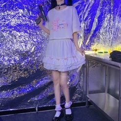 Juwas Cute Classic White Ribbon Double Layer Ruffled Skirt NEW ARRIVAL 12 Juwas Cute Classic White Ribbon Double Layer Ruffled Skirt NEW ARRIVAL