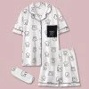 Juwas CLOTHING White Rabbit Prints Pajama Nightwear Set