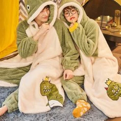 Juwas Kawaii Green Dinosaur Nightgown Sleepwear
