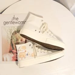 Juwas NEW ARRIVAL Party Bear High Cut Canvas Sneakers