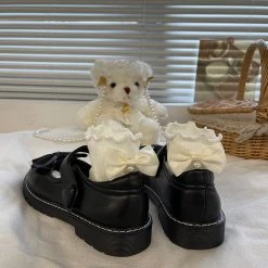 Juwas NEW ARRIVAL Lolita Front Bow Round Shoes