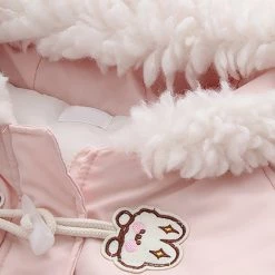 Juwas Bow Knot Pocket Hooded Cotton Coat