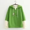 Juwas Cartoon Dinosaur Embroidery Hoodie CLOTHING