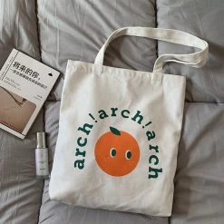 Juwas Orange Canvas Tote Bag HOME&LIFESTYLE