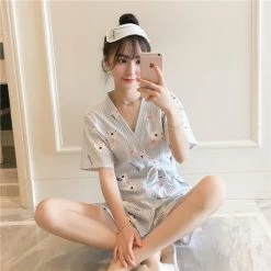 Juwas Kawaii Printed Night Robe And Short Set 13 Juwas Kawaii Printed Night Robe And Short Set