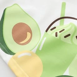 Juwas CLOTHING Strawberries Avocado Print Cotton T-shirt