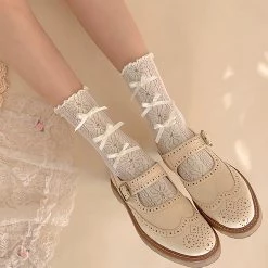 Juwas CLOTHING Mini Bowknot Lace Lolita Stockings