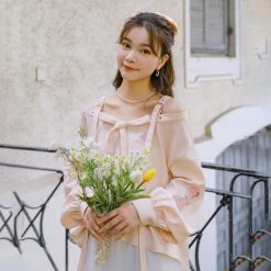 Juwas NEW ARRIVAL Kawaii Pastel Pink Off Shoulder Doll Blouse 8 Juwas NEW ARRIVAL Kawaii Pastel Pink Off Shoulder Doll Blouse