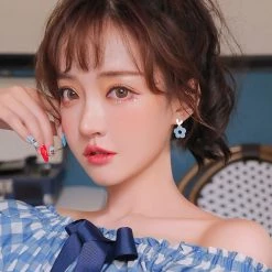 Juwas NEW ARRIVAL Pastel Flower Silver Earrings