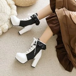 Juwas Chic Victorian Lolita Heel Martin Boots