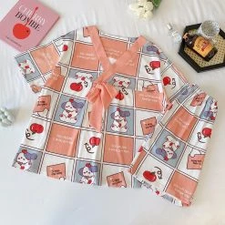 Juwas NEW ARRIVAL Puppy Apple Print Summer Cotton Pajamas Set
