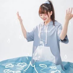 Juwas NEW ARRIVAL Shark Attack Pastel Blue Hoodie T-Shirt