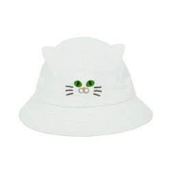 Juwas NEW ARRIVAL Cute Cat Embroidery Bucket Hat
