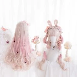 Juwas Sweet Harajuku Long Pink Ombre Wig NEW ARRIVAL