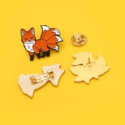 Juwas Cheeky Nine-Tailed Fox Embossed Pin