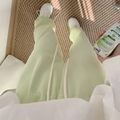 Juwas Lime Green Cotton Loose Jogging Pants