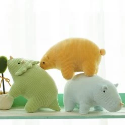 Juwas Kawaii Mini Triceratops Rhinoceros Polar Bear Plush Toys