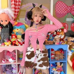 Juwas Country Cow Girl Plush Mini Skirt With Belt CLOTHING