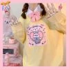 Juwas Bunny Bow Tie Printed Sweatshirt CLOTHING