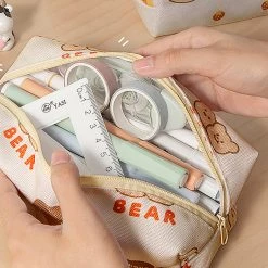 Juwas ACCESSORIES Cartoon Bear Print Pencil Case